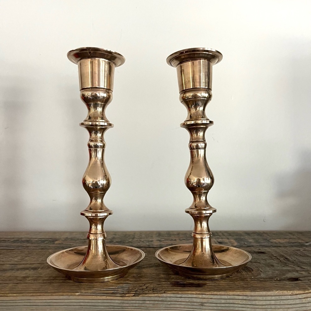 Brass pair of candlesticks